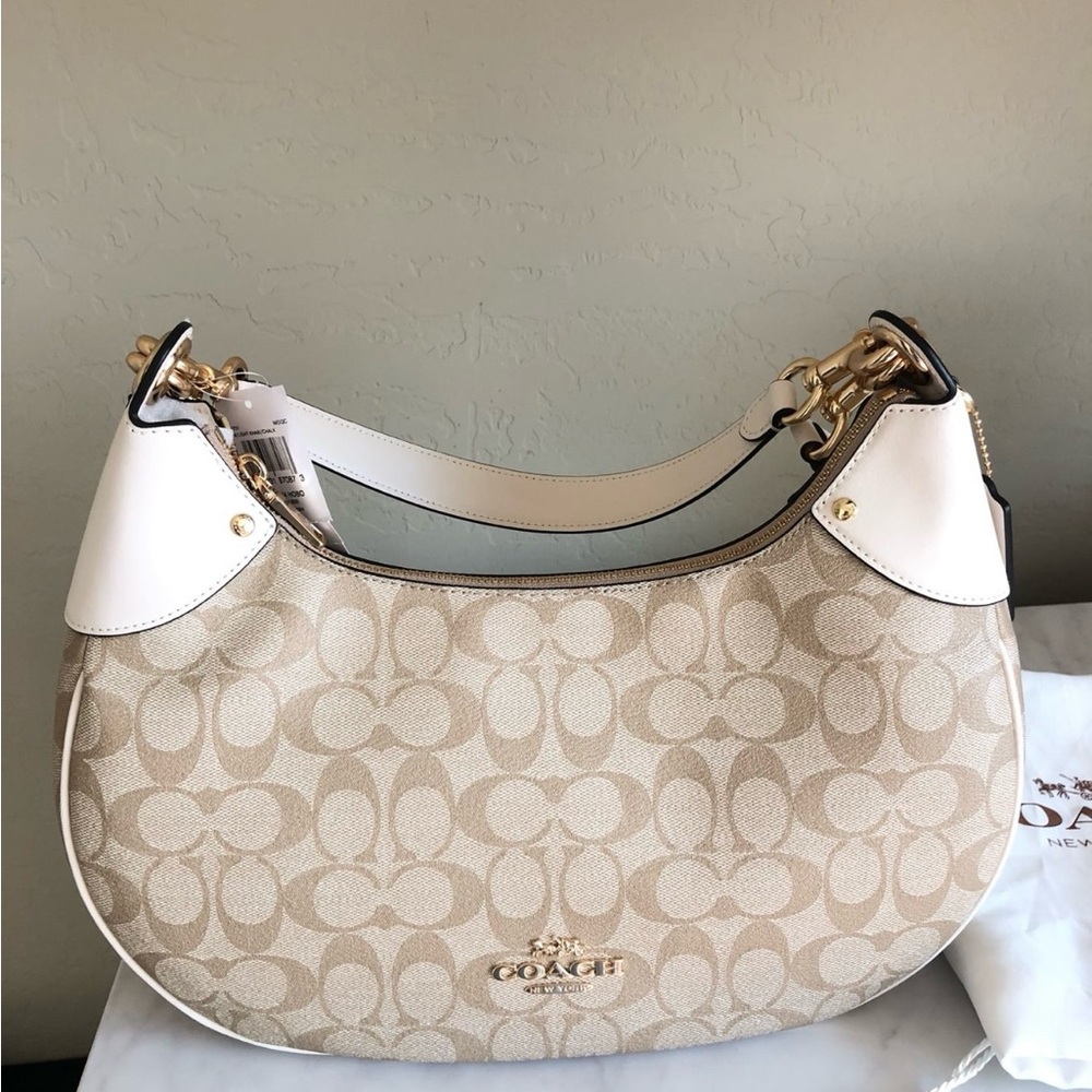 NWT Coach Mara Hobo Light Khaki / Chalk Crossbody/Shoulder Bag Purse $428